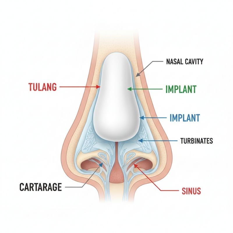 Struktur hidung dalam operasi hidung Korea