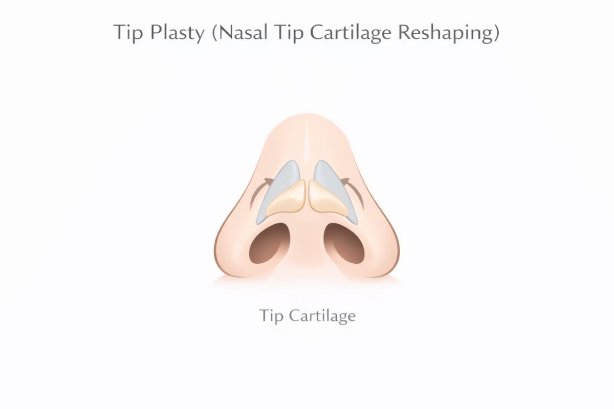 Metode tip plasty Korea pembentukan ujung hidung